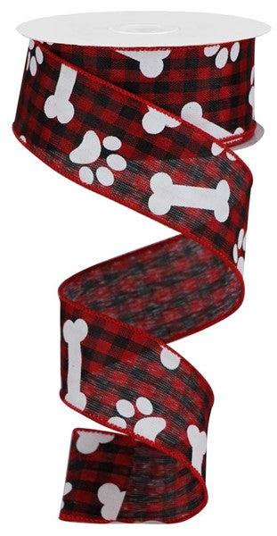 RGA1895MA Pawprints/Bones Gingham Check - A&B Wholesale Market Inc