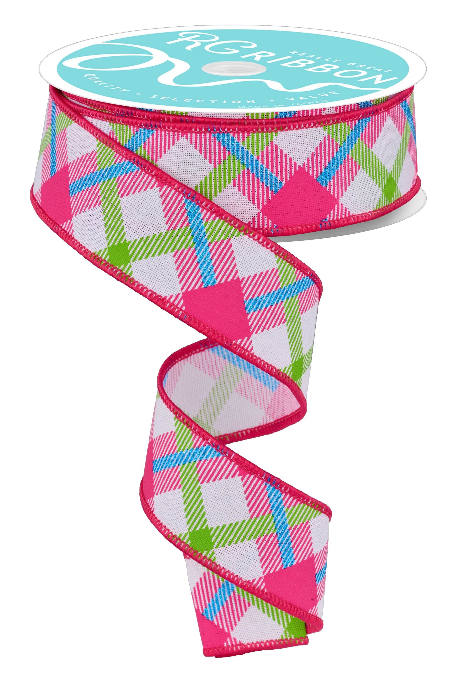 RGA343227 | 1.5" | Printed Plaid On Royal | 100ft