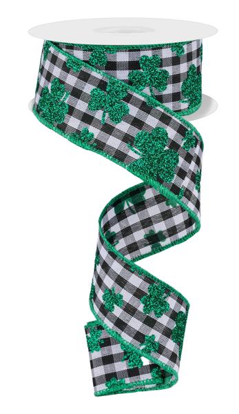 RGE1125 Glitter Shamrocks/Check - A&B Wholesale Market Inc