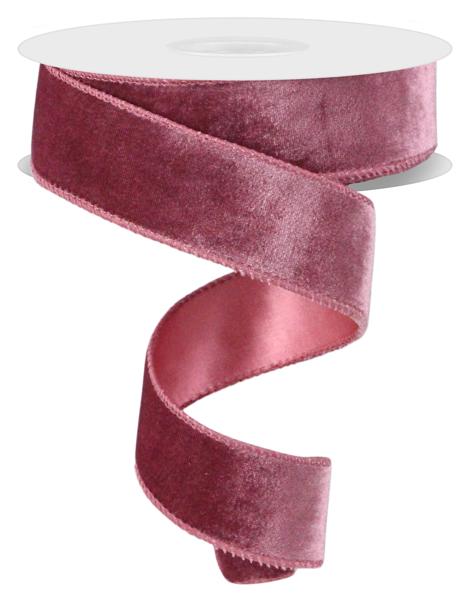 RGE165871 | 1.5" | Dusty Rose | Deluxe Velvet/Satin Backing | 10yd