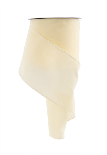 RL19441T | 4" | Cream | Indoor Velvet Ribbon | 10yd