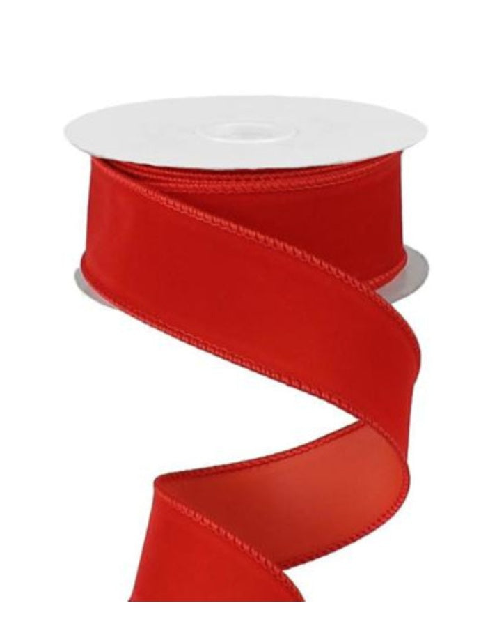 RL595424 | 1.5" | Indoor/Outdoor Velvet Ribbon  | Red | 50yd