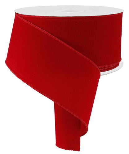 RL595624 | 4" | Outdoor Velvet Ribbon | Red | 50yd
