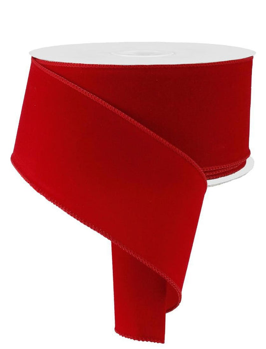 RL595624 | 4" | Outdoor Velvet Ribbon | Red | 50yd