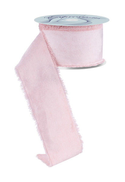 RN591215 | 2.5" | Frayed Edge Velvet | Lt. Pink |