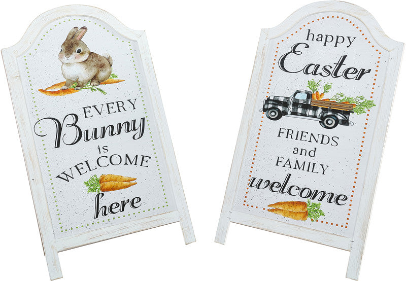 S24099 Wood Rustic Easel Sign 2 Asst - A&B Wholesale Market Inc