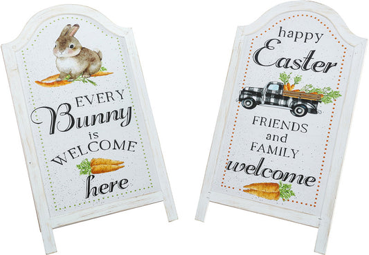 S24099 Wood Rustic Easel Sign 2 Asst - A&B Wholesale Market Inc