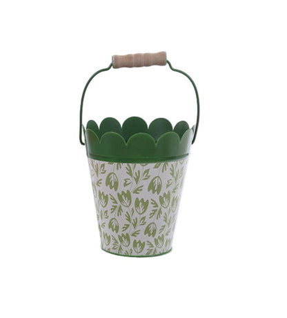 S25074 | Metal Spring Bucket w/Handle | 3 Asst