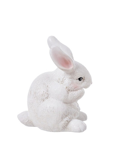 S25119 | Medium  Resin White Bunny | 3 Asst