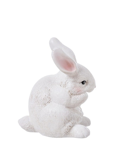S25119 | Medium  Resin White Bunny | 3 Asst