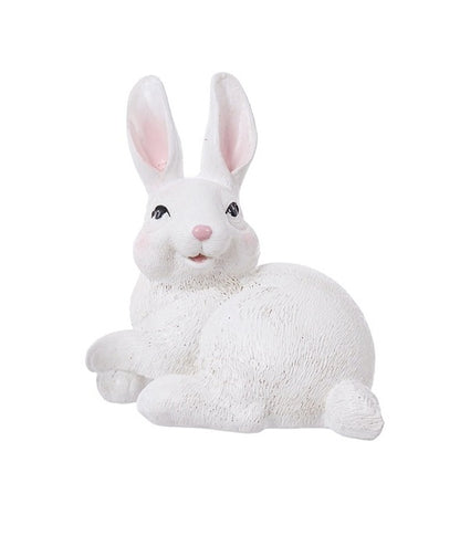 S25119 | Medium  Resin White Bunny | 3 Asst