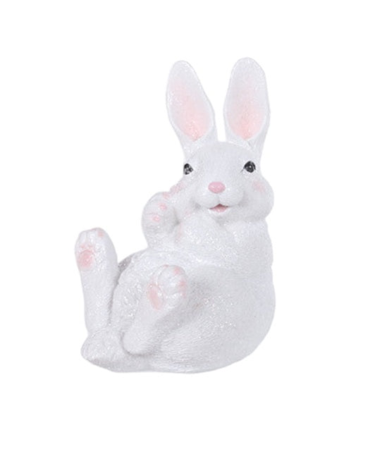 S25120 | Large Resin White Sparkle Bunny | 3 Asst