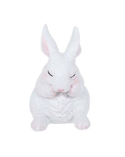 S25120 | Large Resin White Sparkle Bunny | 3 Asst