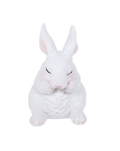 S25120 | Large Resin White Sparkle Bunny | 3 Asst