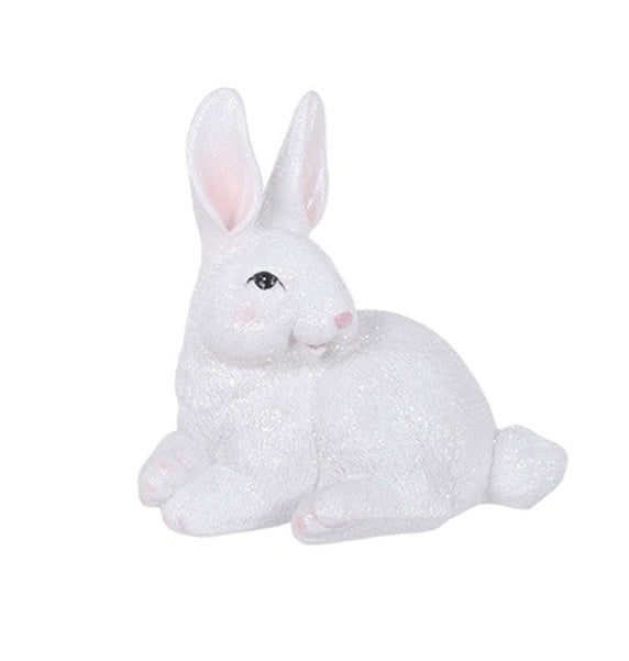 S25120 | Large Resin White Sparkle Bunny | 3 Asst