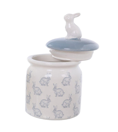 S25158 | Ceramic Elegant Easter Bunny Jar w/Lid | 2 Asst