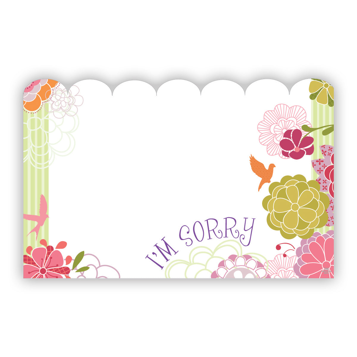 SP0042 | WELL WISHES | "I'm Sorry"- White Space/Simple Flower | 50Cards/Pkg