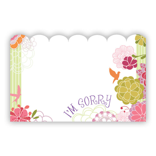 SP0042 | WELL WISHES | "I'm Sorry"- White Space/Simple Flower | 50Cards/Pkg
