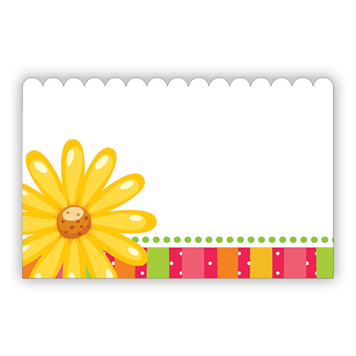 SP0433 | NO SENTIMENT | Watercolor Yellow Daisy Scalloped Die Cut Top | 50Card/Pkg