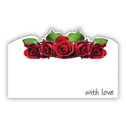 SP0489 | LOVE/VALENTINE'S |  "With Love"- Five Roses Across Top | 50Cards/Pkg