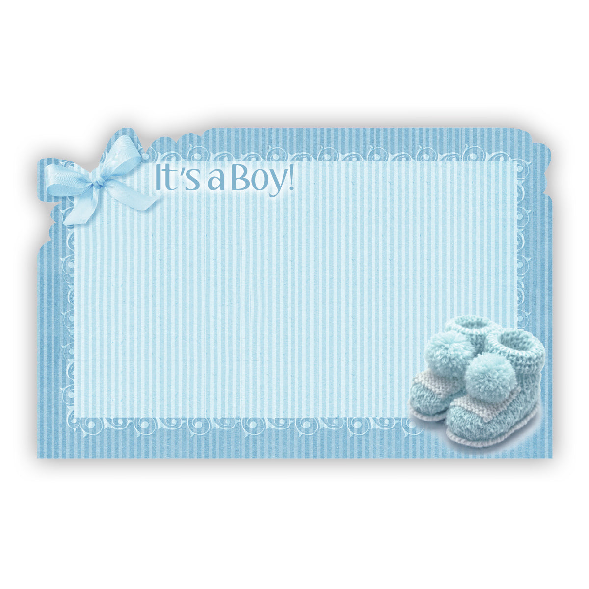 SP0499 | CONGRATULATIONS | "It's a Boy"- Boy Blue Booties | 50Card/Pkg