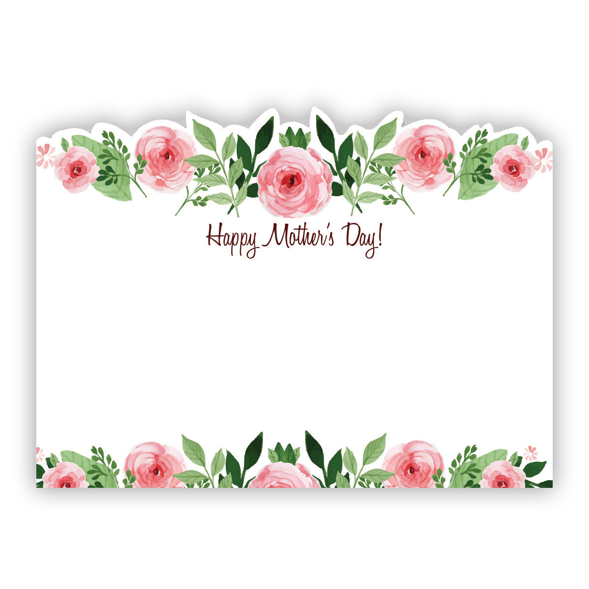 SP0574 | MOTHER'S DAY | "Happy Mother’s Day"-Watercolor pink roses | 50Cards/Pkg