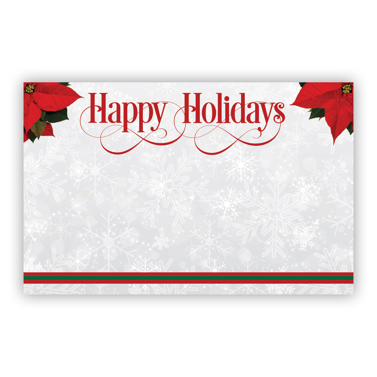 SP0595 | CHRISTMAS | "Happy Holiday"- Poinsettia Corners | 50Card/Pkg
