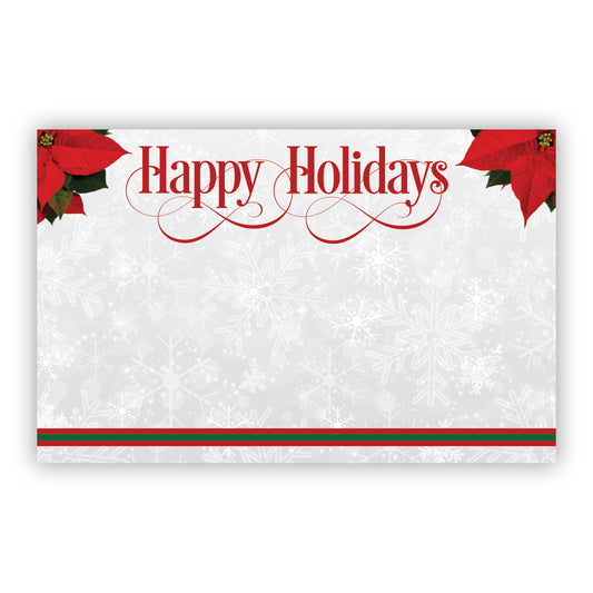 SP0595 | CHRISTMAS | "Happy Holiday"- Poinsettia Corners | 50Card/Pkg