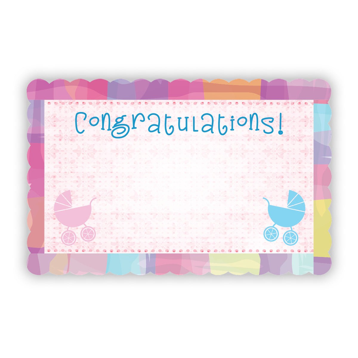 SP0596 | CONGRATULATIONS | "Congratulations!" | Colorful Border w/Embossed Carriages | 50Cards/Pkg
