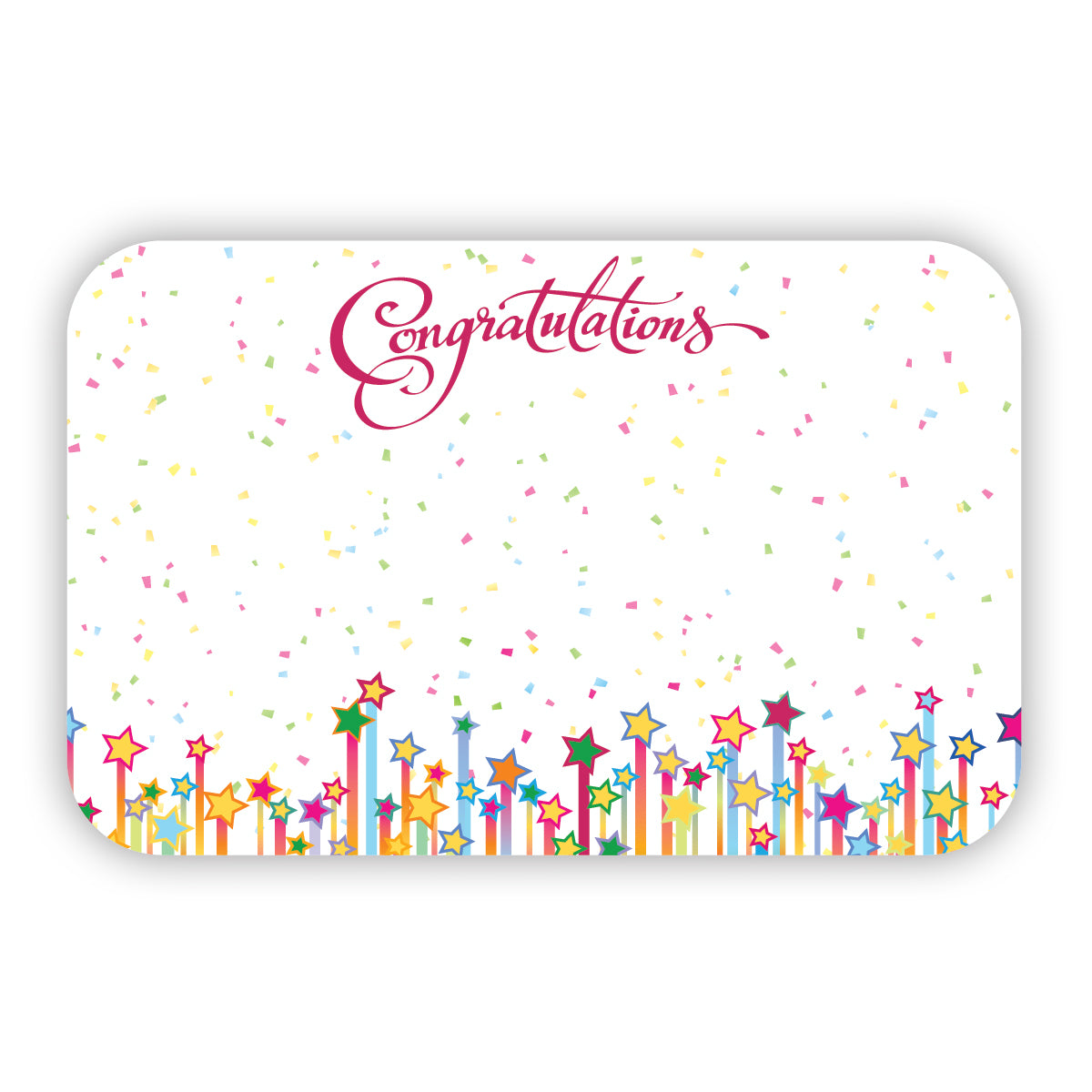 SP0620 | CONGRATULATIONS | "Congratulations"- Confetti and Starburst | 50Cards/Pkg