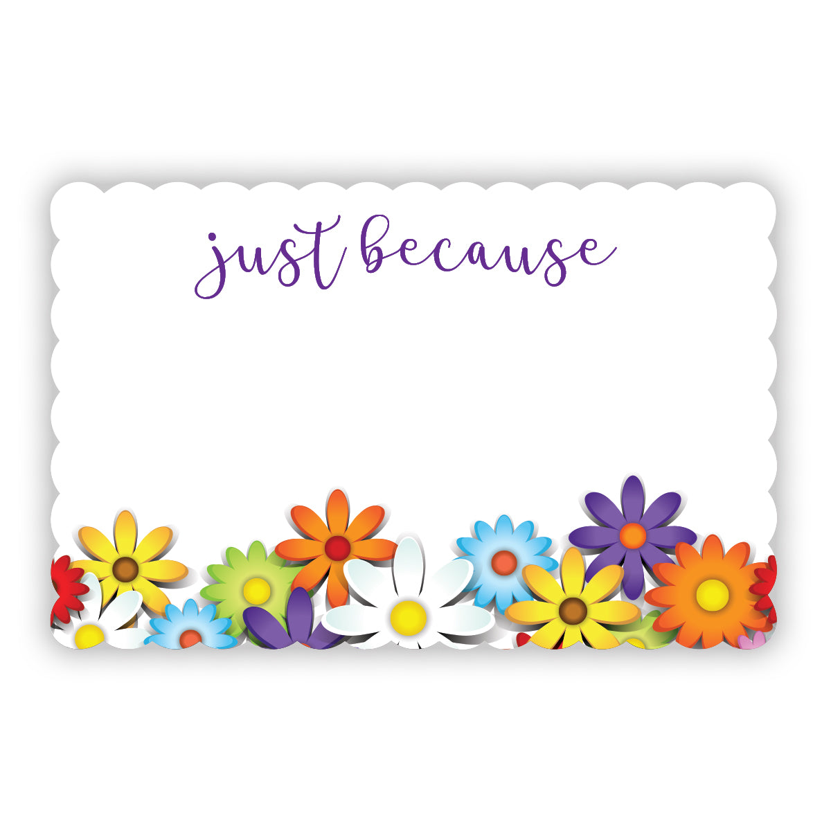 SP0635 | WELL WISHES | "Just Because"- Colorful Daisies | 50Card/Pkg