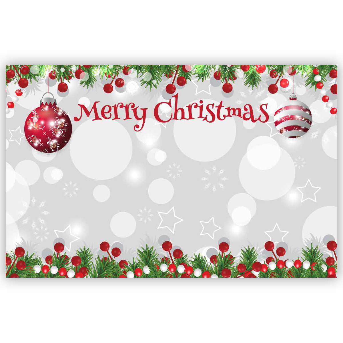 SP0643 | CHRISTMAS | "Merry Christmas"- Festive Berries & Bulbs | 50Card/Pkg
