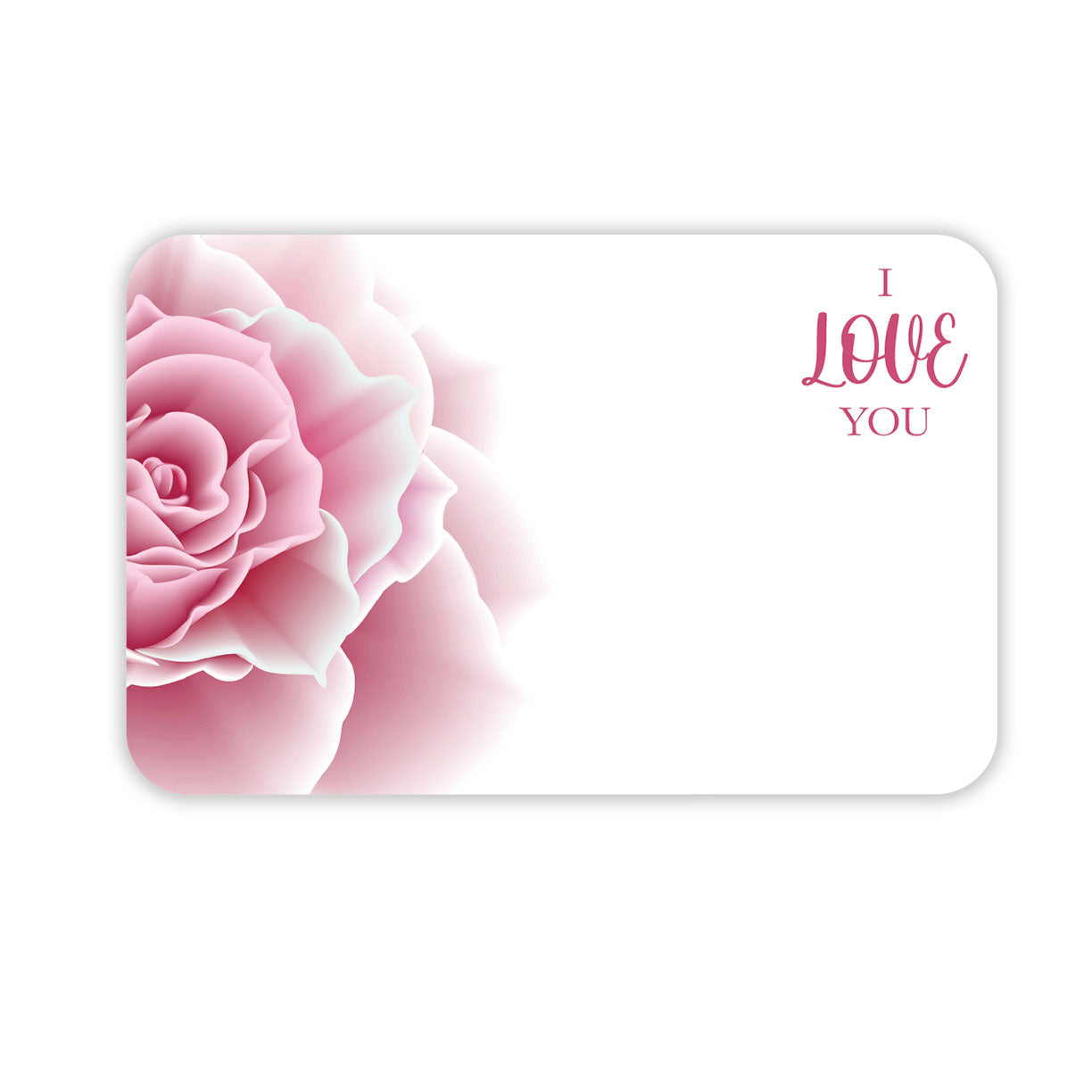 SP0654 | LOVE/VALENTINE'S | "I Love You" | Pink Rose | 50Cards/Pkg
