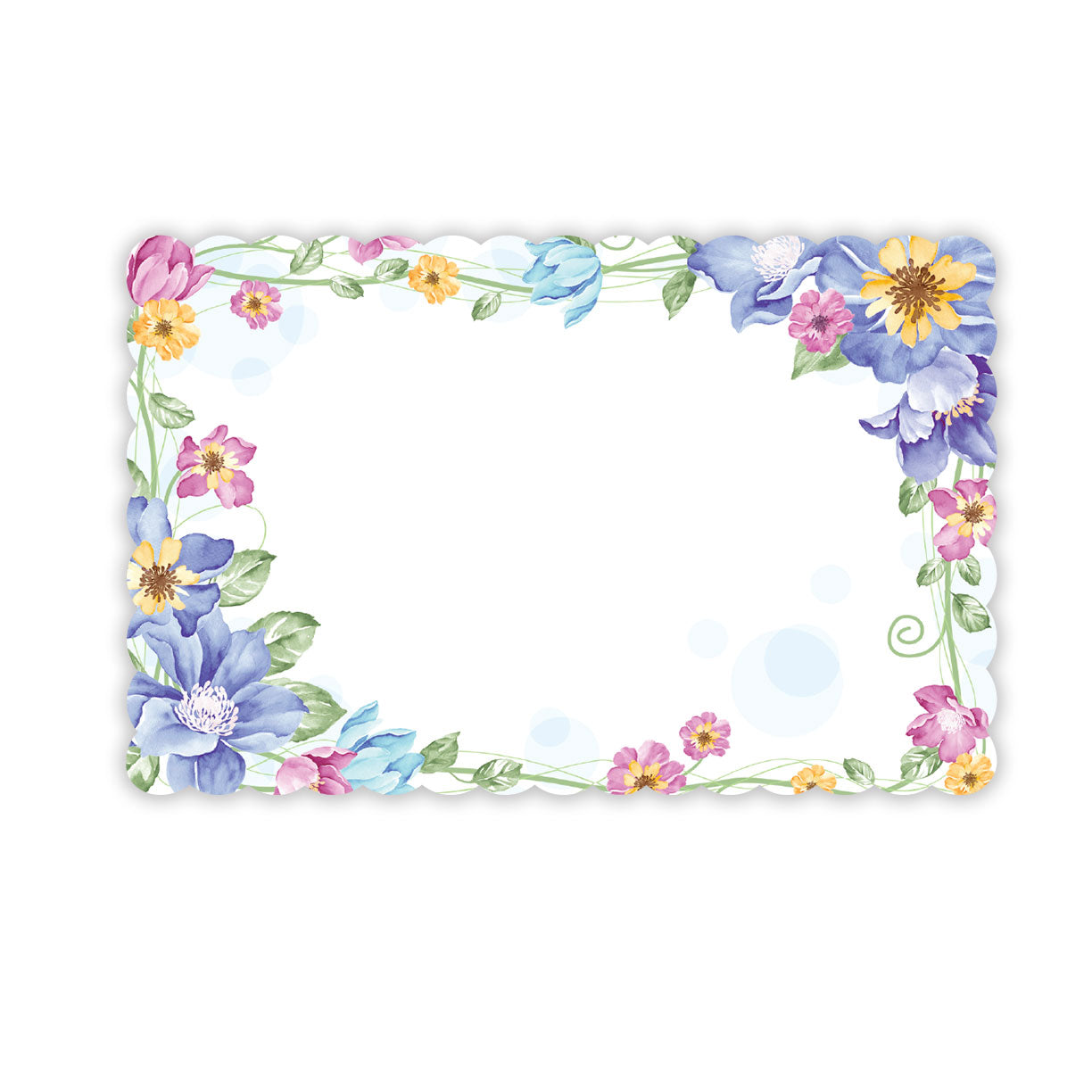 SP0655 | NO SENTIMENT | Wildflower Border/Scalloped Edges |50Cards/Pkg