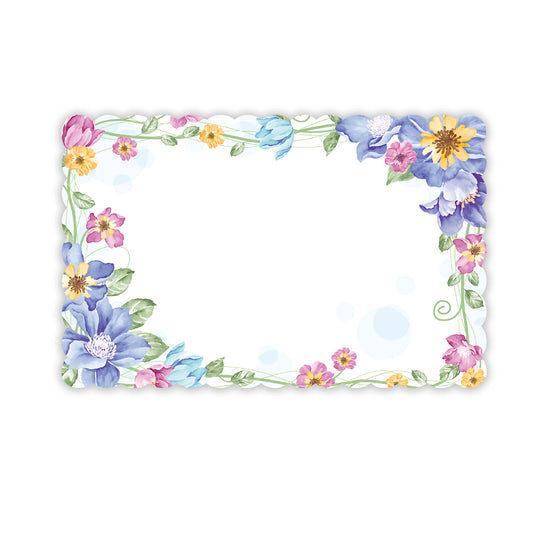 SP0655 | NO SENTIMENT | Wildflower Border/Scalloped Edges |50Cards/Pkg