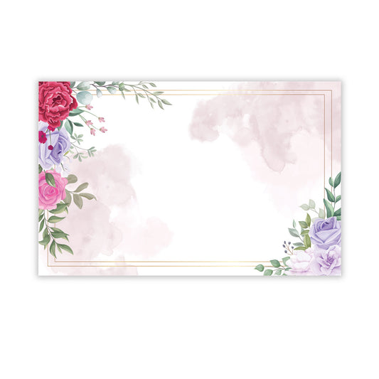 SP0673 | NO SENTIMENT | Water color border w/thin gold | 50Cards/Pkg