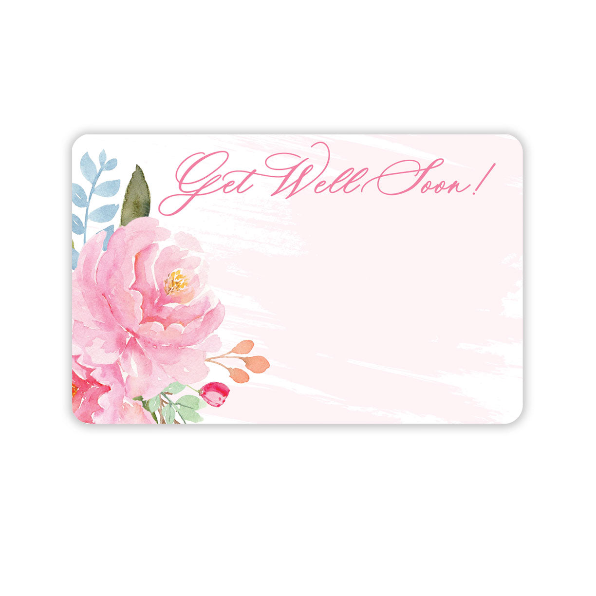 SP0685 | WELL WISHES | "Get Well Soon" | Big Pink Flower | 50Cards/Pkg