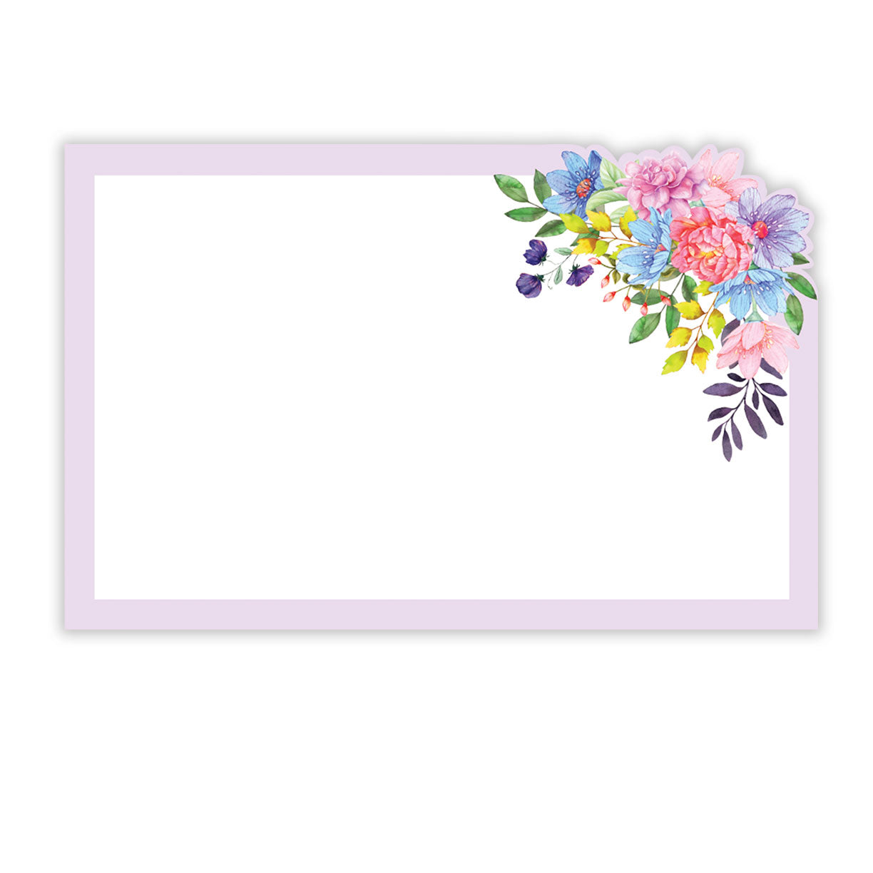 SP0693 | NO SENTIMENT | Bouquet Corner w/Purple Border | 50Card/Pkg
