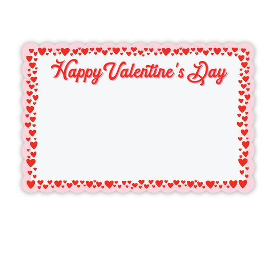 SP0698 | LOVE/VALENTINE'S | "Happy Valentine's Day"- Red & Pink Heart Border | 50Cards/Pkg