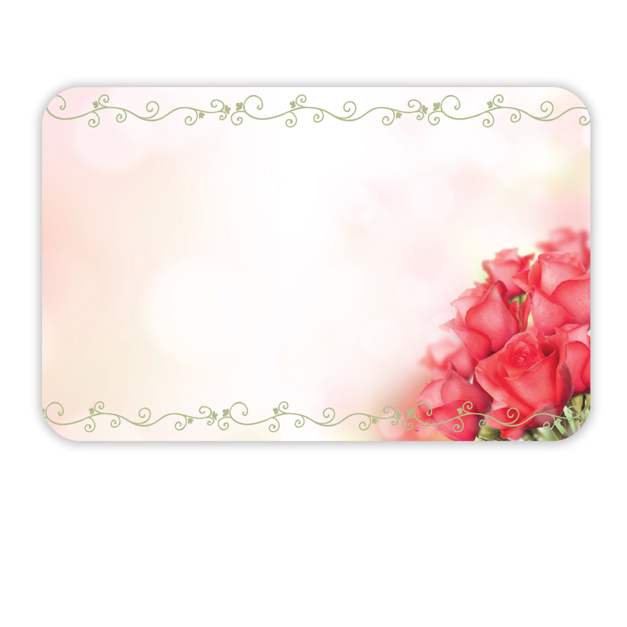 SP0709 | NO SENTIMENT | Pink rose border | 50Cards/Pkg
