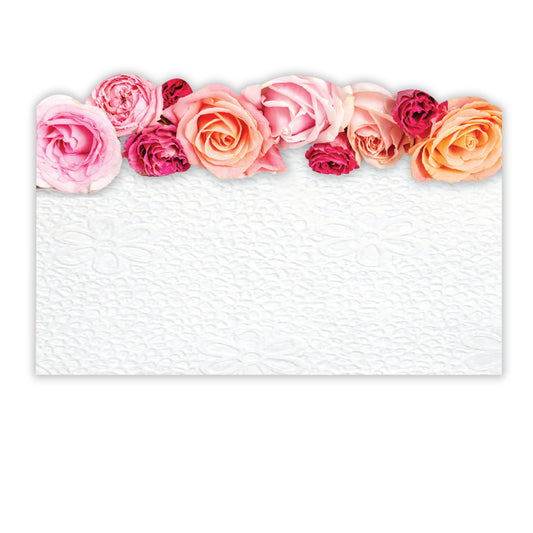 SP0710 | NO SENTIMENT | Assorted Roses Top Border | 50Cards/Pkg