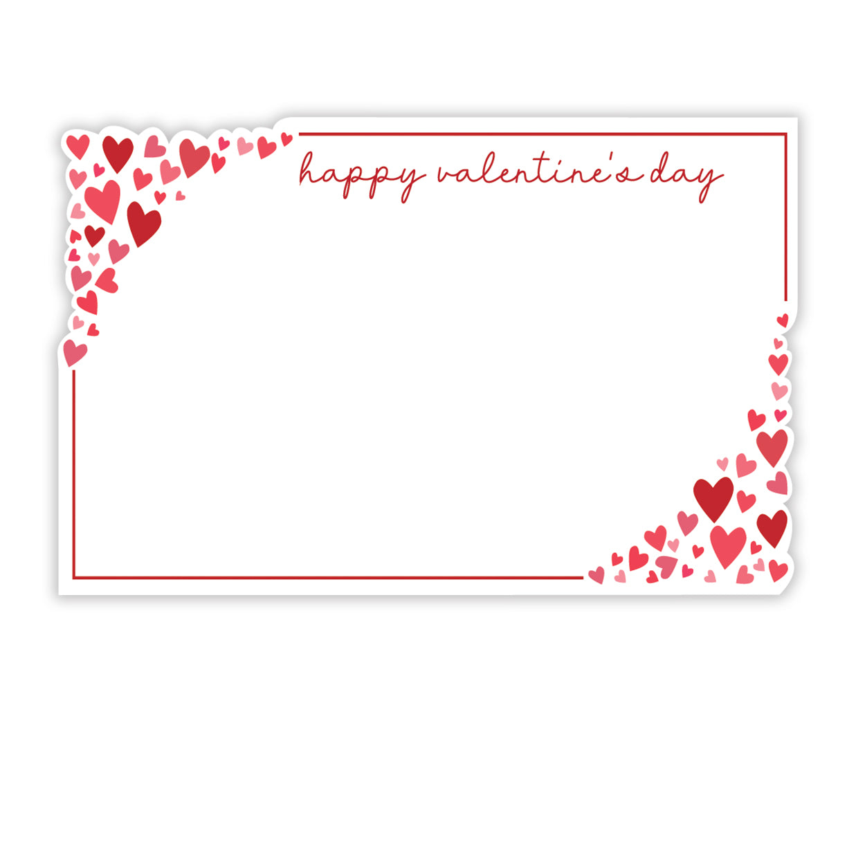 SP0713 | LOVE/VALENTINE'S |  "Happy Valentine's Day"- Heart Corners | 50Cards/Pkg