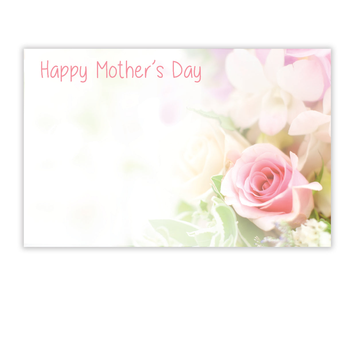 SP0717 | MOTHER'S DAY | "Happy Mother’s Day"- Faded into Pink Roses | 50Cards/Pkg