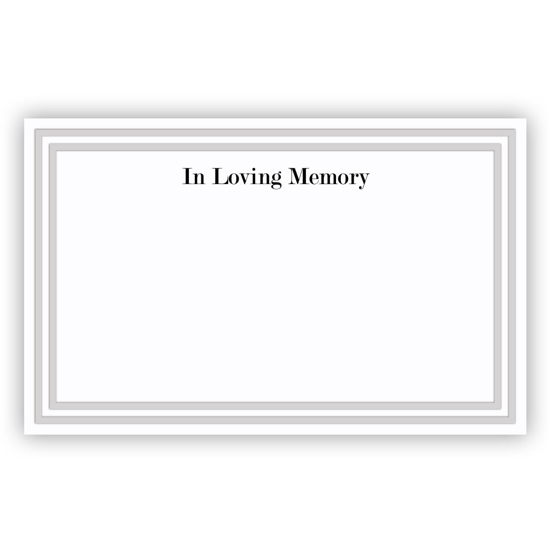 SY0101 | SYMPATHY | "In Loving Memory"- Printed front and printed back with border | 50Cards/Pkg