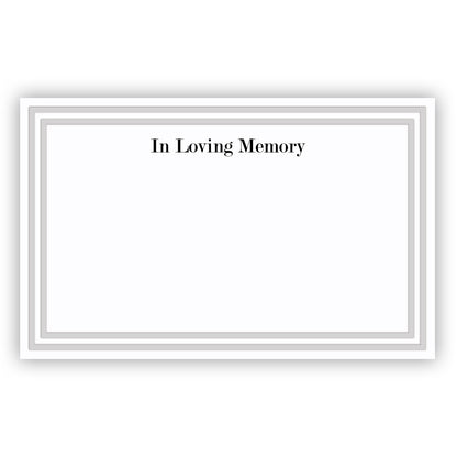 SY0101 | SYMPATHY | "In Loving Memory"- Printed front and printed back with border | 50Cards/Pkg