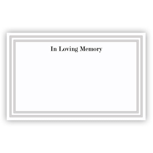 SY0101 | SYMPATHY | "In Loving Memory"- Printed front and printed back with border | 50Cards/Pkg