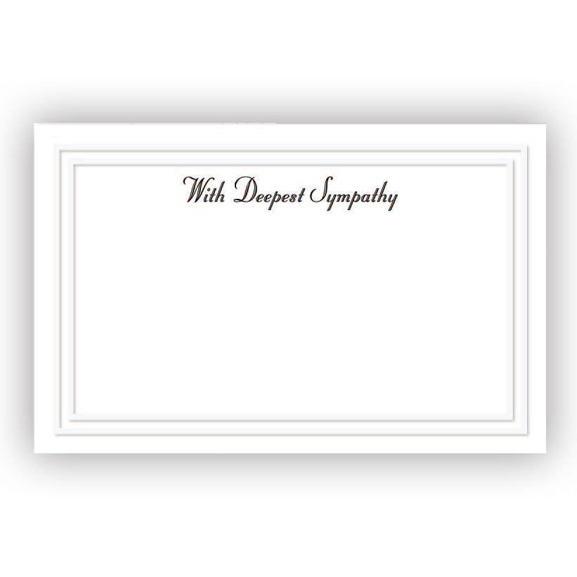 SY0102 | SYMPATHY | "With Deepest Sympathy"- Printed front and printed back w/border | 50Cards/Pkg - A&B Wholesale Market Inc