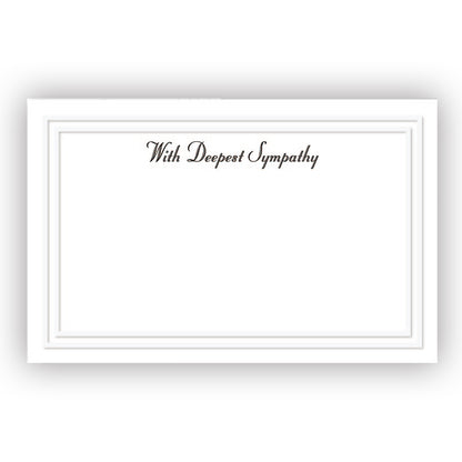 SY0102 | SYMPATHY | "With Deepest Sympathy"- Printed front and printed back w/border | 50Cards/Pkg - A&B Wholesale Market Inc