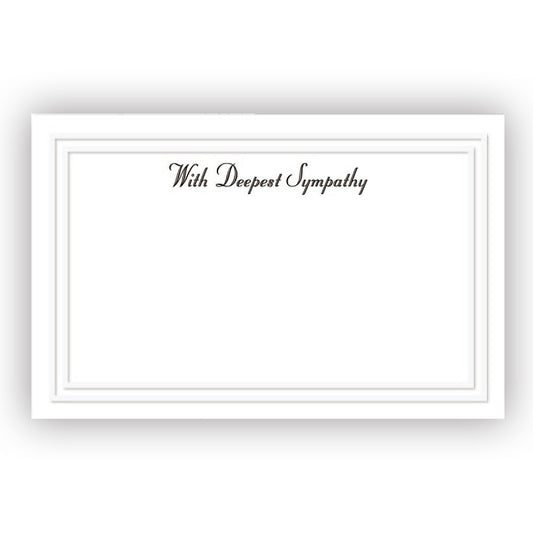 SY0102 | SYMPATHY | "With Deepest Sympathy"- Printed front and printed back w/border | 50Cards/Pkg