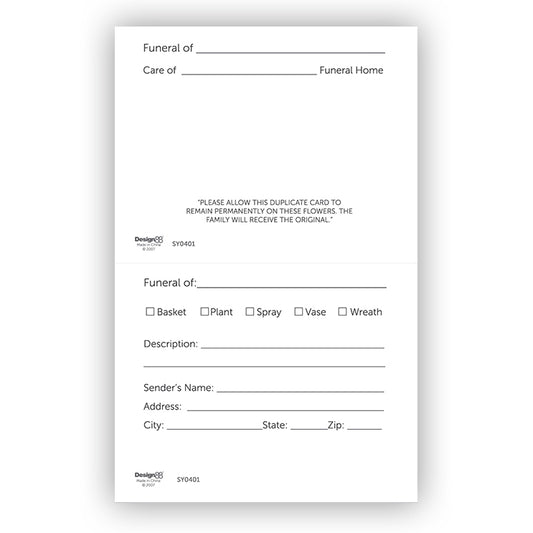 SY0401 | SYMPATHY | “With Deepest Sympathy” | 50Cards/Pkg